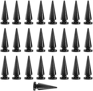 25 Sets Large Cone Spike Rivets Metallic Screwback Studs for Clothing Shoes Bags Leathercraft Belt Decoration (10x30mm) (Gunblack)