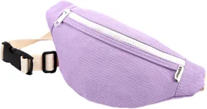 amokk Canvas Fanny Pack for Kids Crossbody Waist Bag for Unisex Toddler Boys Girls (Purple)