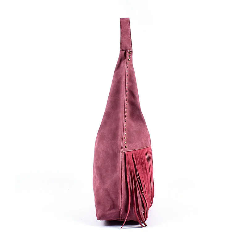 Boho Womens Fringe PU Leather Handbags Shoulder Purse for Women