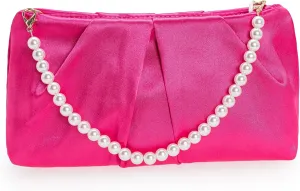 CHARMING TAILOR Evening Bag Women Wedding Party Handbag Small Dressy Formal Purse Pleated Satin Clutch