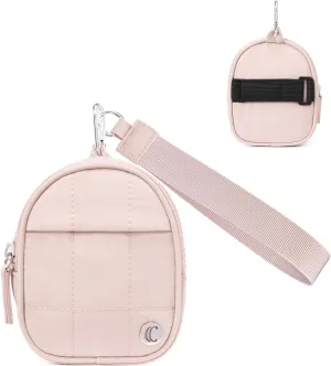 CLUCI Mini Backpack Keychain Wallet Small Change Quilted Coin Purse Cute Puffer Wristlet Pouch with 3 RFID Card Slots