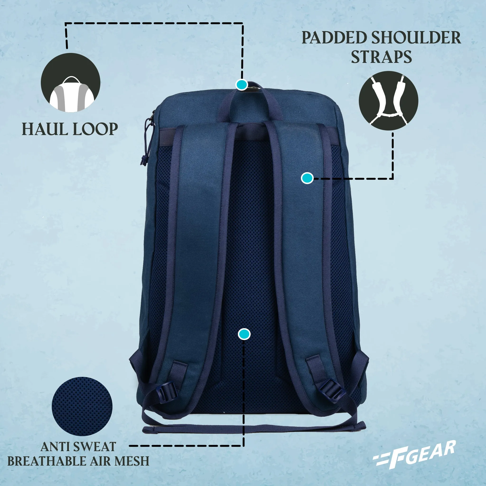 Cobalt 27L Navy Canvas Backpack