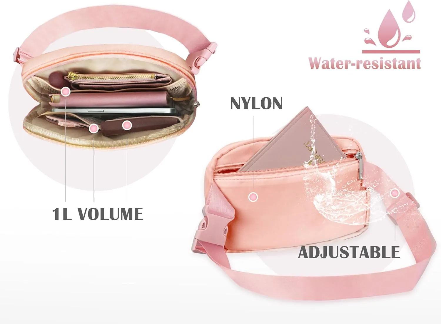 COSHAYSOO Pink Belt Bag Initial Fanny Pack Crossbody Purse for Girls 5-7 6-8 8-10 10-12 Personalized Easter Birthday Gifts for Daughter Big Little Sister Tween Flower Girl Girly Stuff Letter A