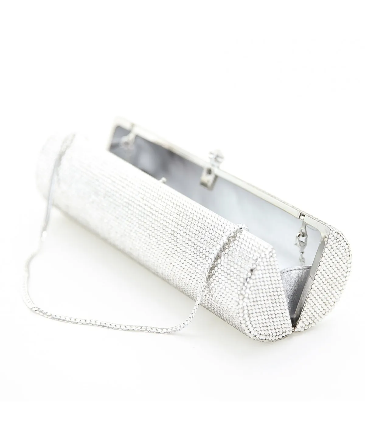 Crystal Embellished Cylinder Evening Clutch
