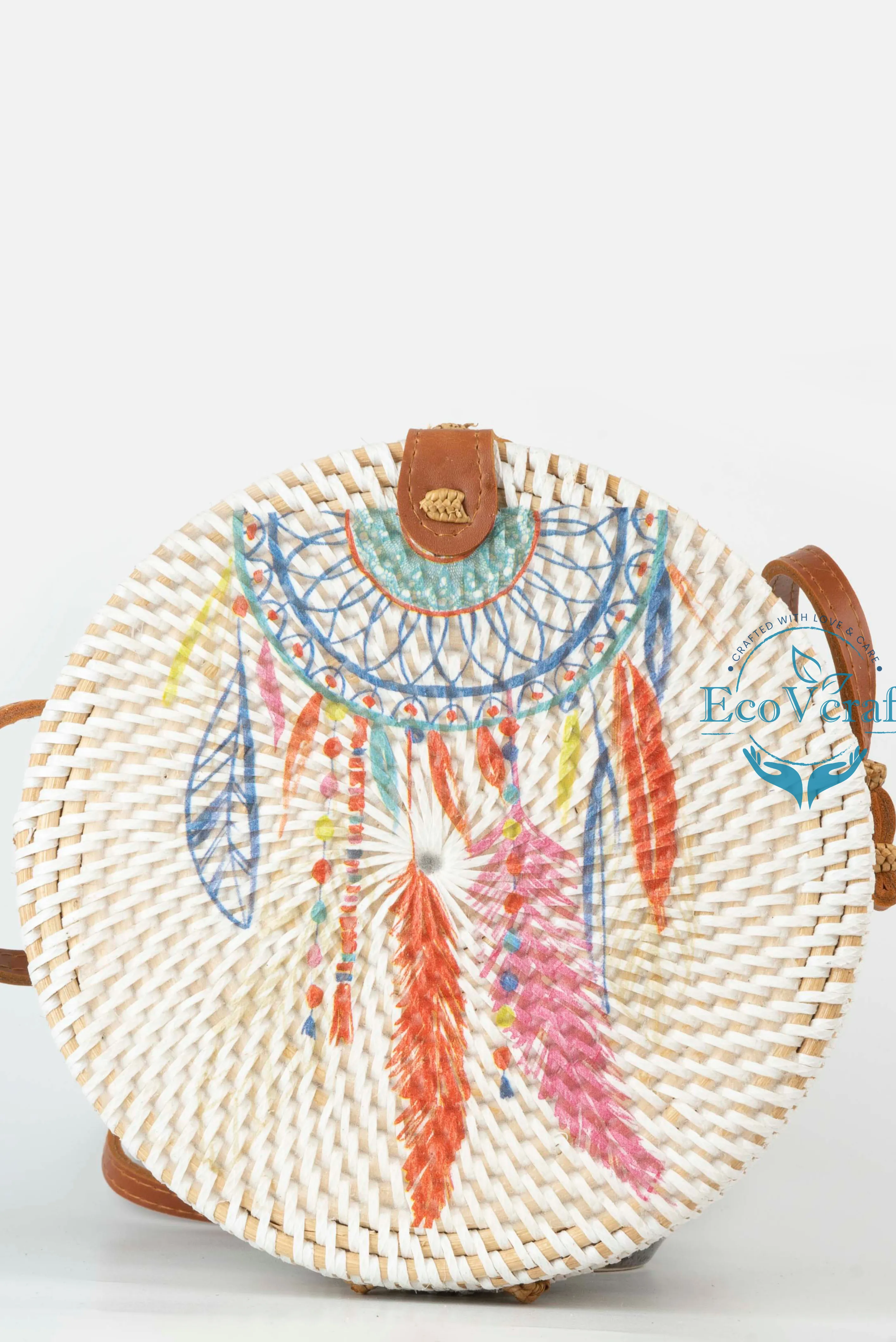 Dream Catcher White Round Sling Bag