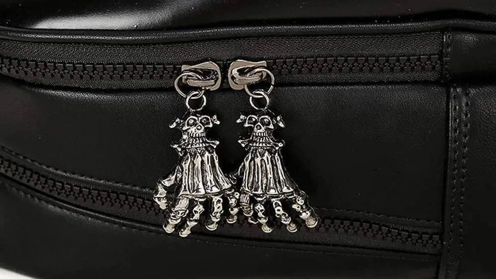 Fashion Punk Rivets Waterproof 3D Ghost Skull With Crown Backpack  Laptop