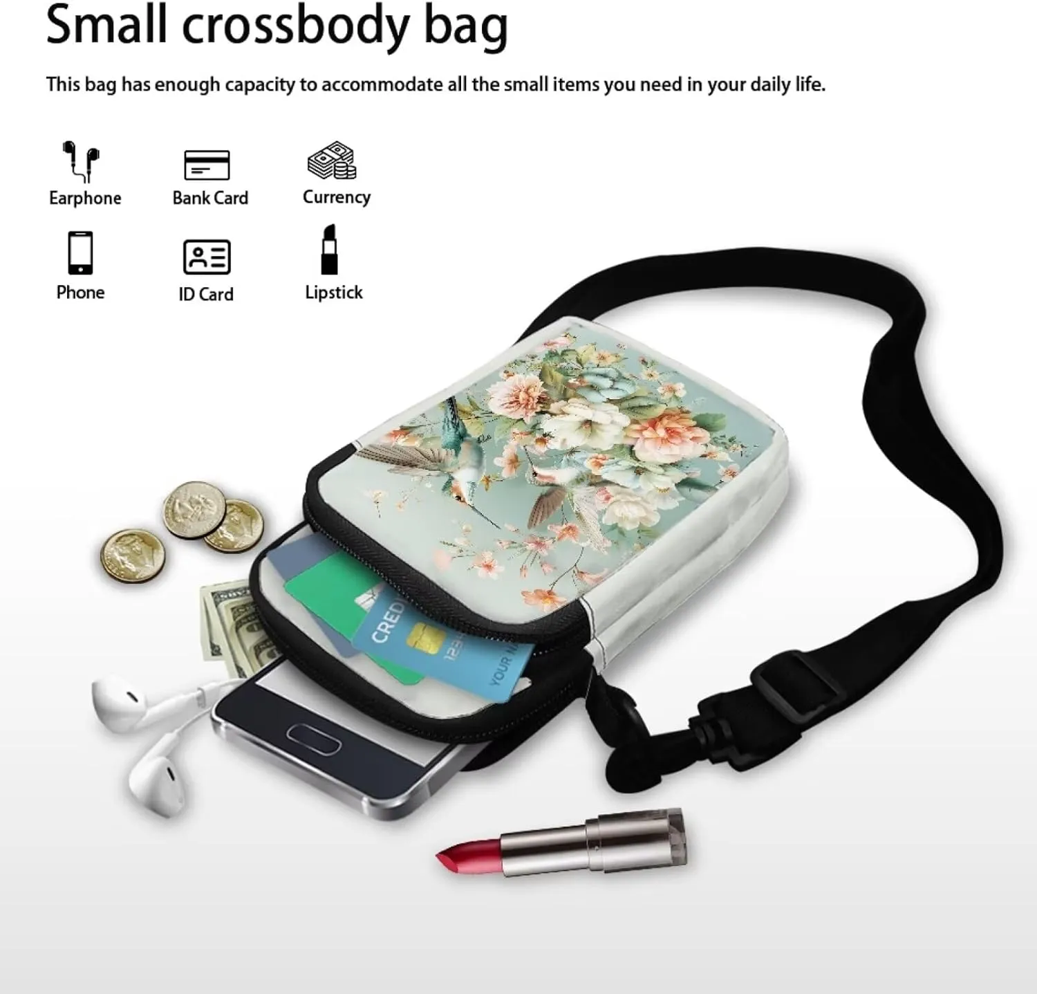 Girls Crossbody Bags Small Shoulder Bag with Zipper, Travel Satchel Bag Handbags