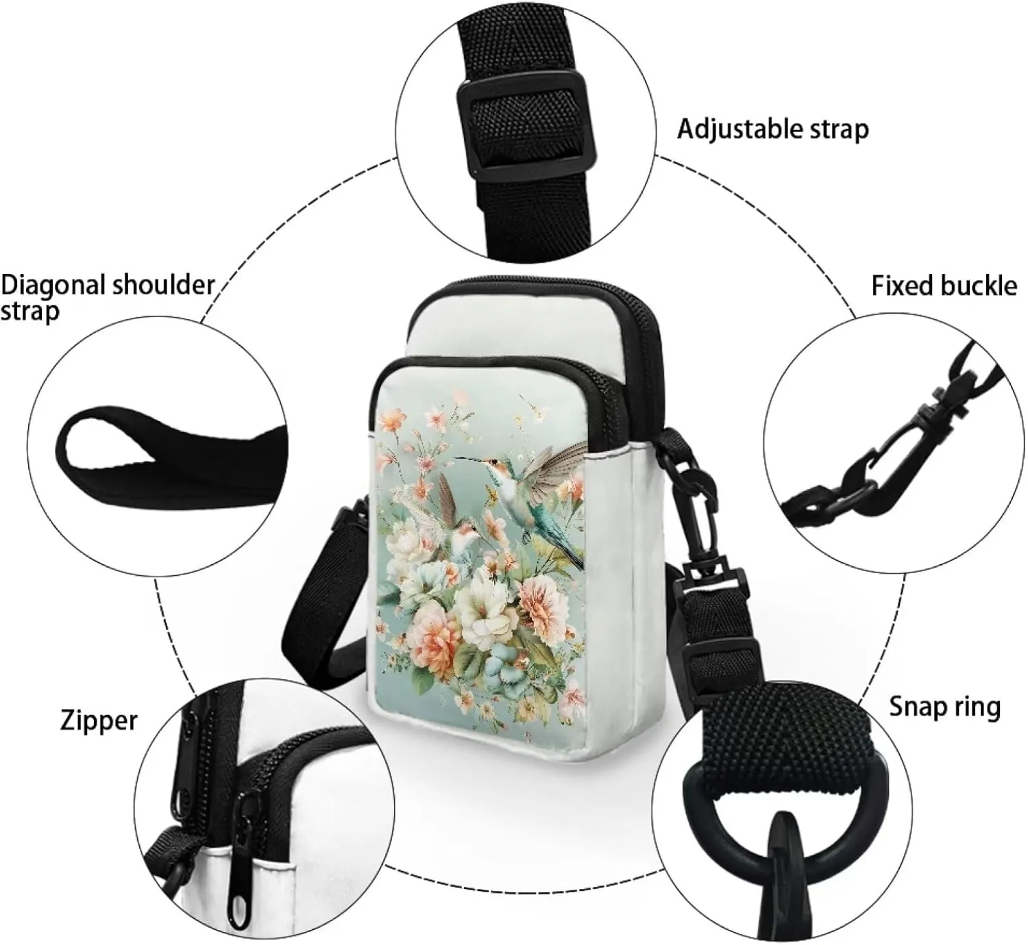 Girls Crossbody Bags Small Shoulder Bag with Zipper, Travel Satchel Bag Handbags