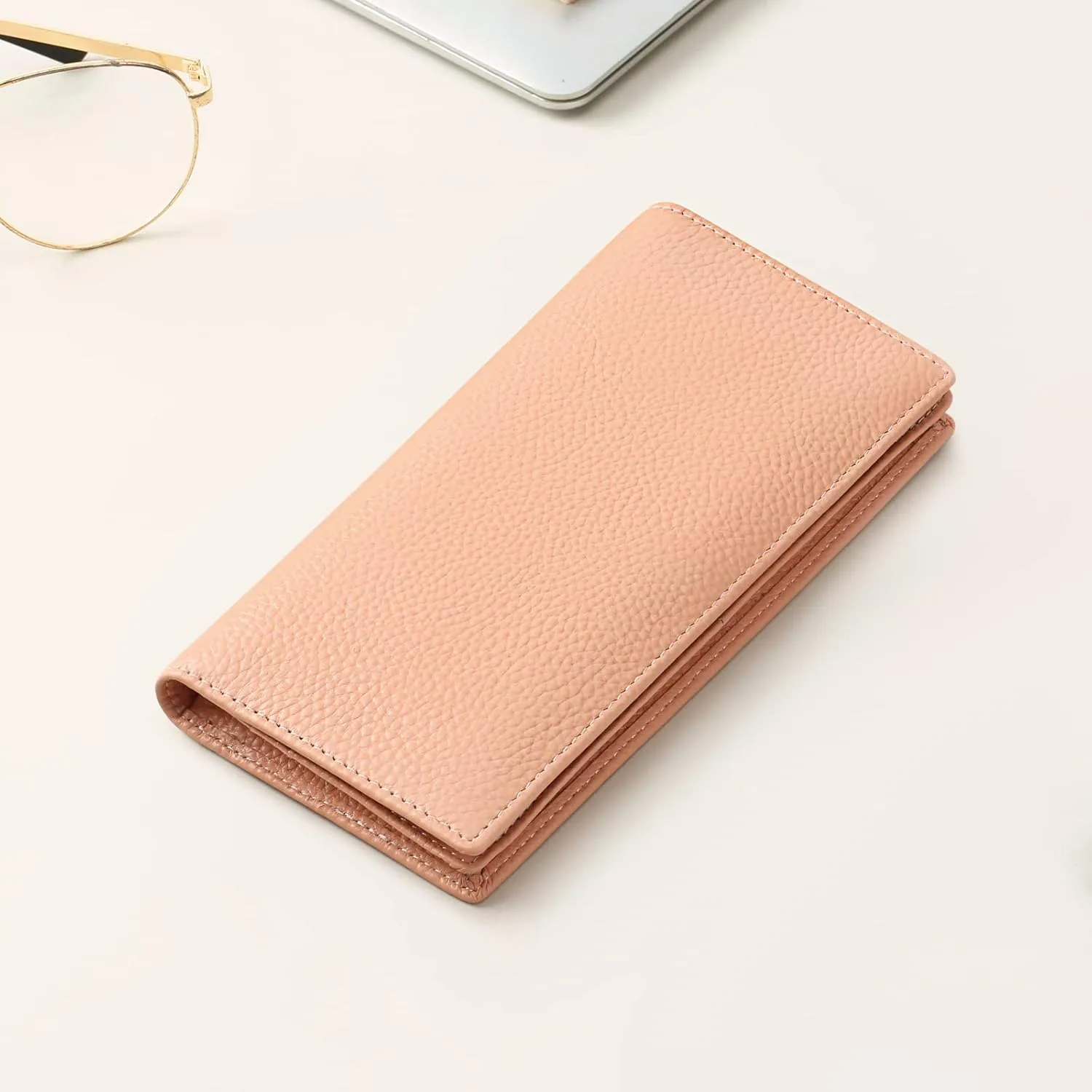 GOIACII Wallets for Women RFID Blocking Ultra Slim Real Leather Credit Card Holder Clutch