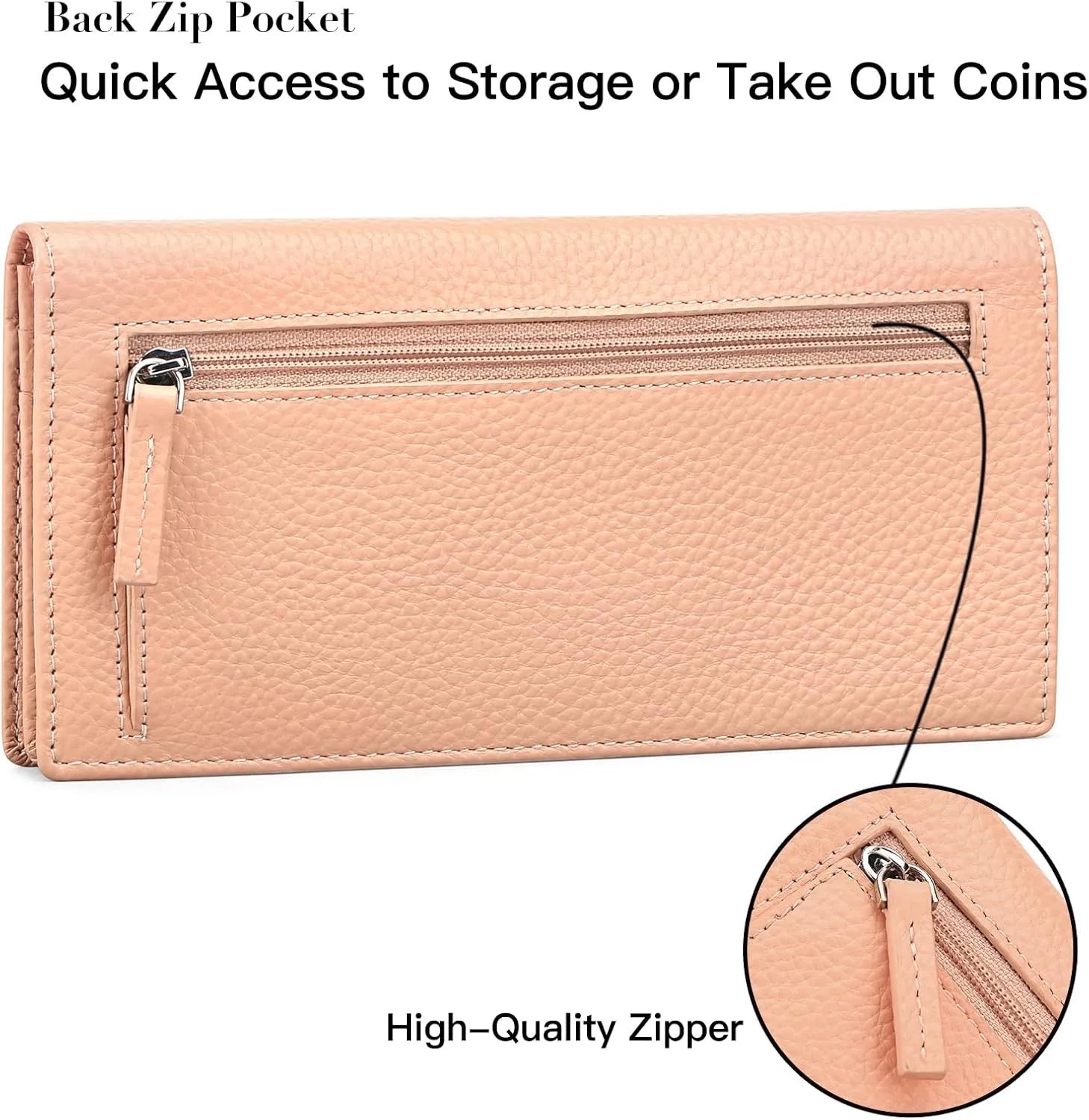 GOIACII Wallets for Women RFID Blocking Ultra Slim Real Leather Credit Card Holder Clutch