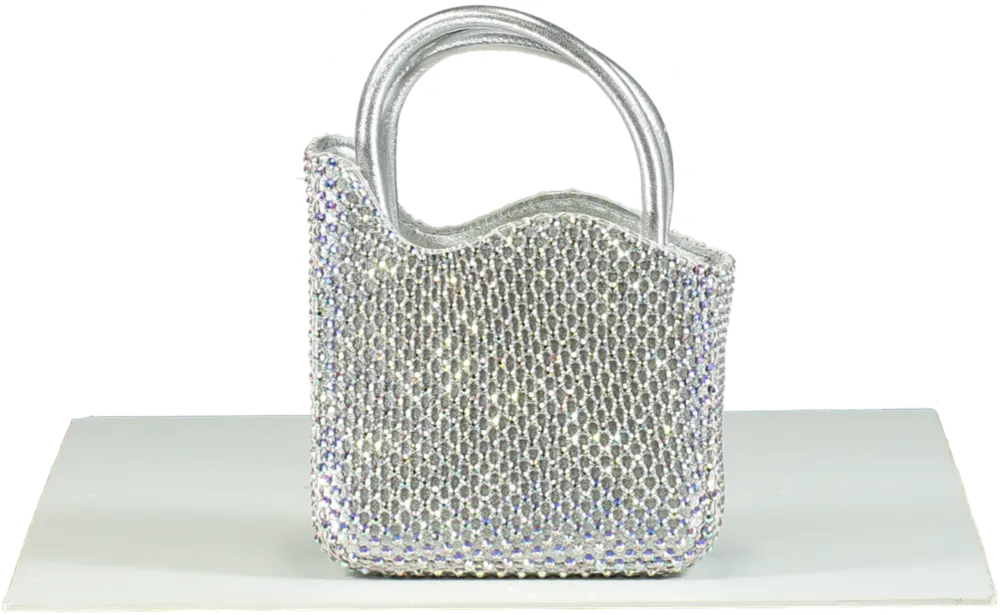 La Silla Metallic Mini Gilda Rhinestone Embellished Bag One Size
