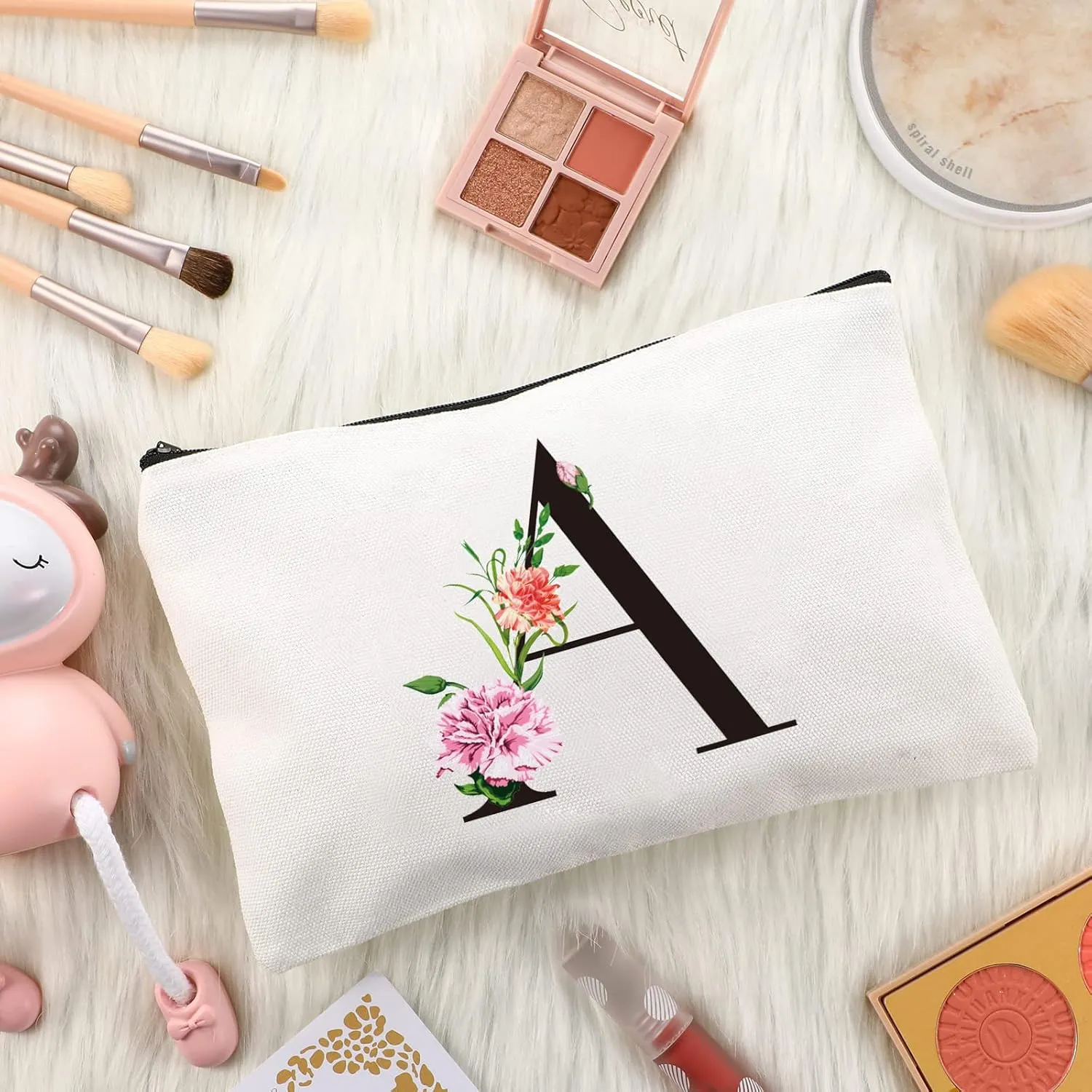 Letter Initial Canvas Tote Bag Personalized Present Bag Gift for Mother's Day Bridesmaids Bride Birthday Wedding