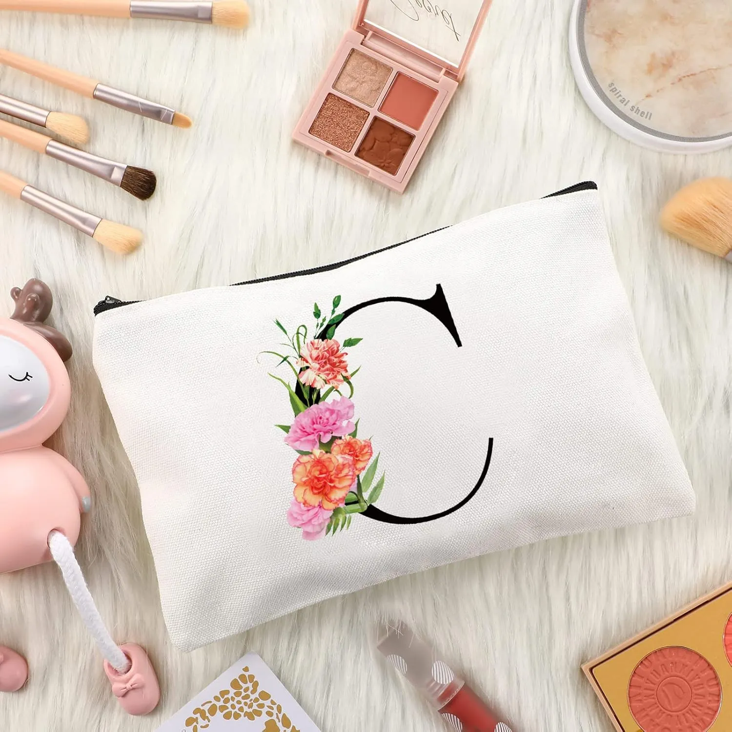 Letter Initial Canvas Tote Bag Personalized Present Bag Gift for Mother's Day Bridesmaids Bride Birthday Wedding