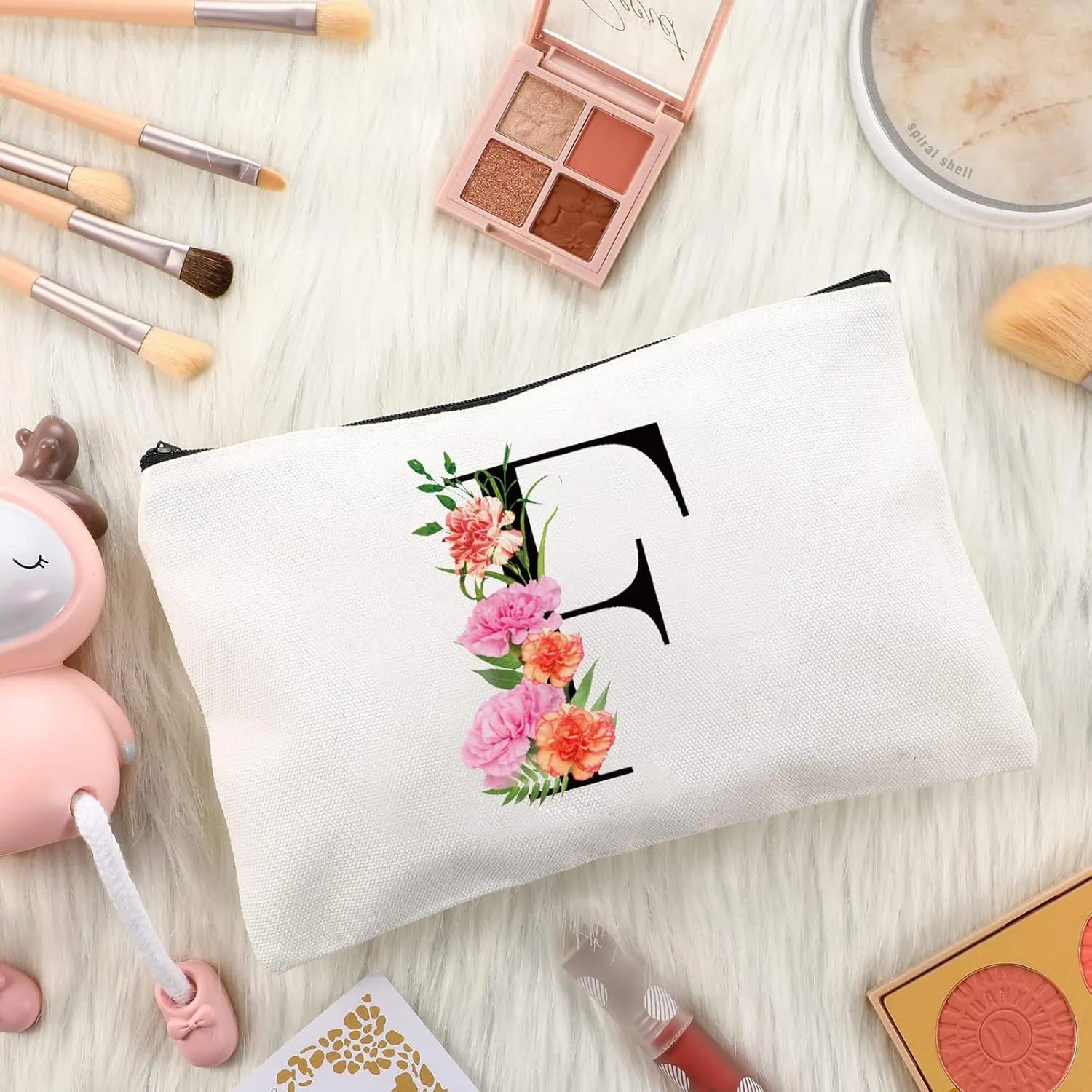 Letter Initial Canvas Tote Bag Personalized Present Bag Gift for Mother's Day Bridesmaids Bride Birthday Wedding