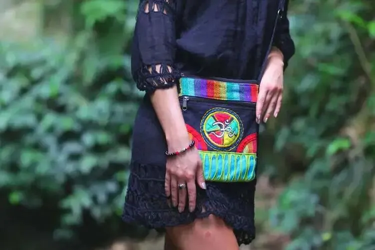 Light Ohm Multicolor Shoulder Bag – Boho Style Cotton Crossbody