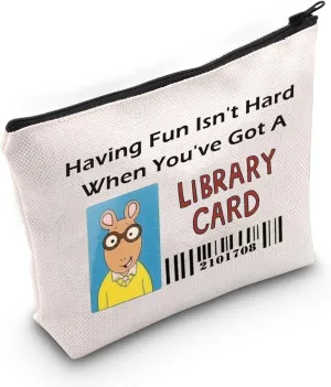 MNIGIU A-rthur Inspired Gift A-rthur Library Card Cosmetic Bag A-rthur Lovers Gift Special Education Gift (CARD Bag)