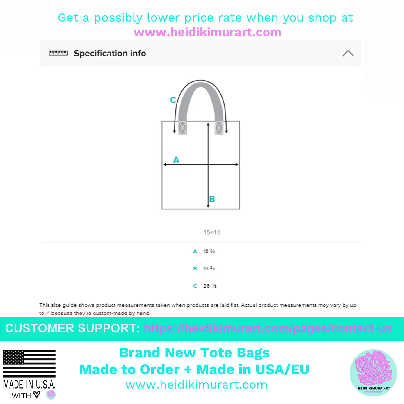 Rainbow Tote, Ombre Print Gay Pride Designer 15"x15" Square Shopping Tote Bag- Made in USA/EU