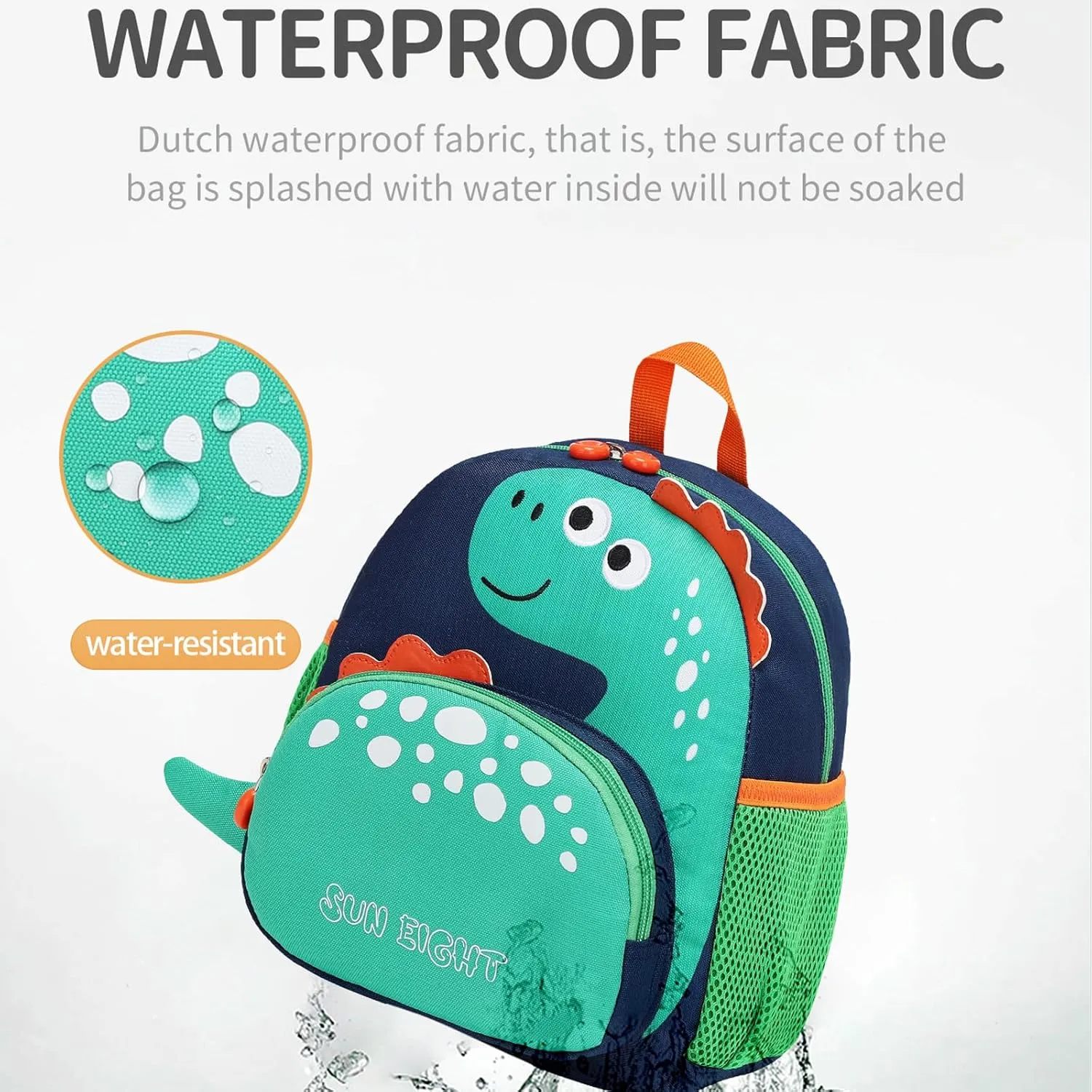 SUN EIGHT Toddler Backpack Dinosaur Preschool Bag for Boys Girls with Anti-Lost Leash, Cute Cartoon Kids Backpack for 2-6 Years Old, Lightweight Childrens Daycare School Bag