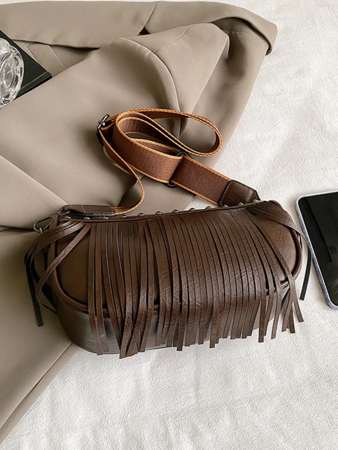 TEEK - Fringe Studded Crossbody Bag