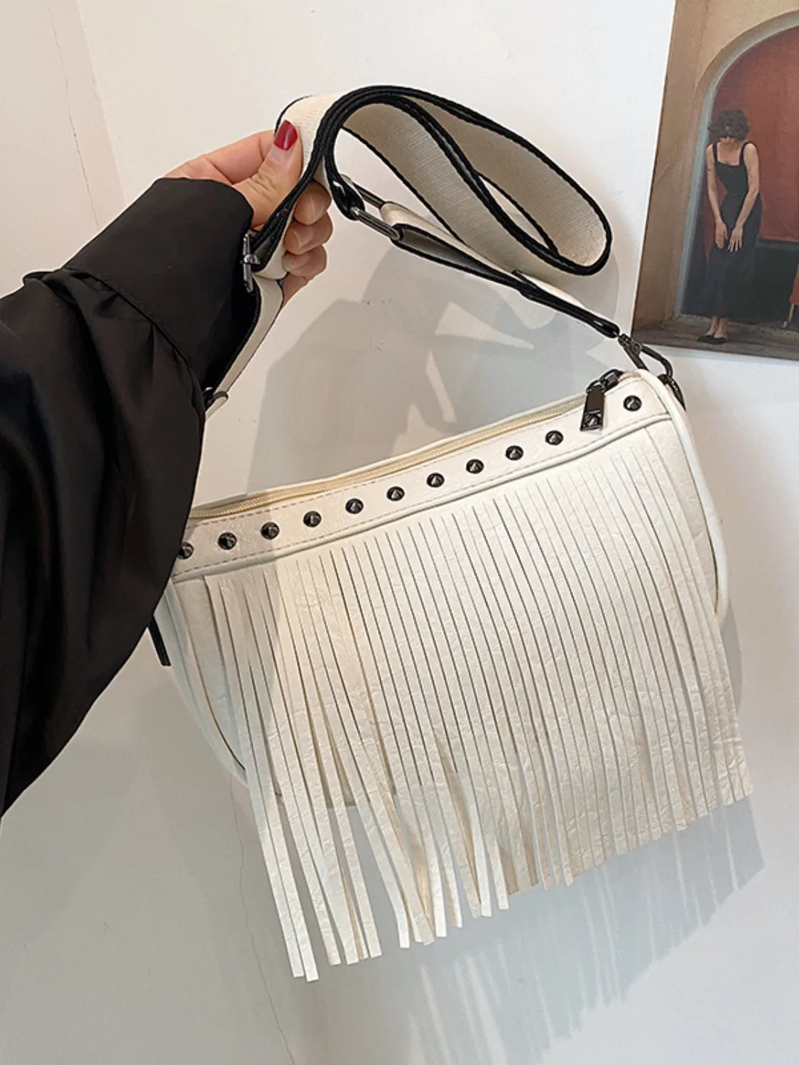 TEEK - Fringe Studded Crossbody Bag