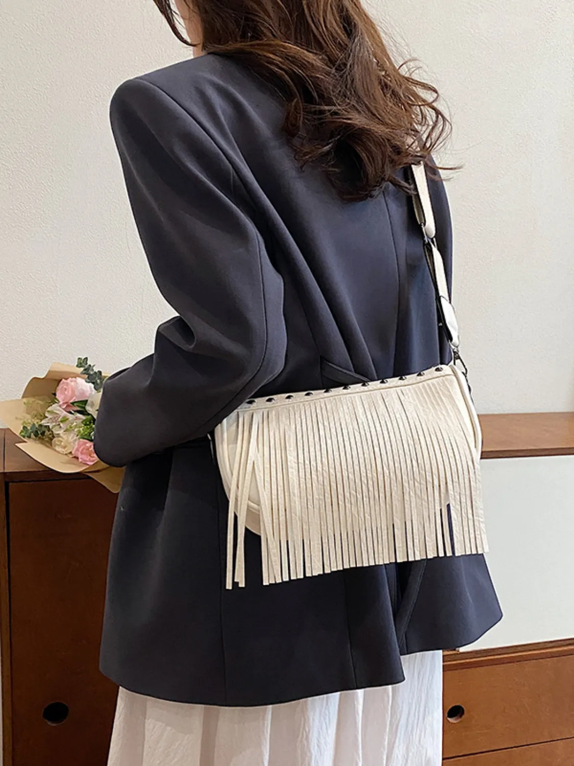 TEEK - Fringe Studded Crossbody Bag