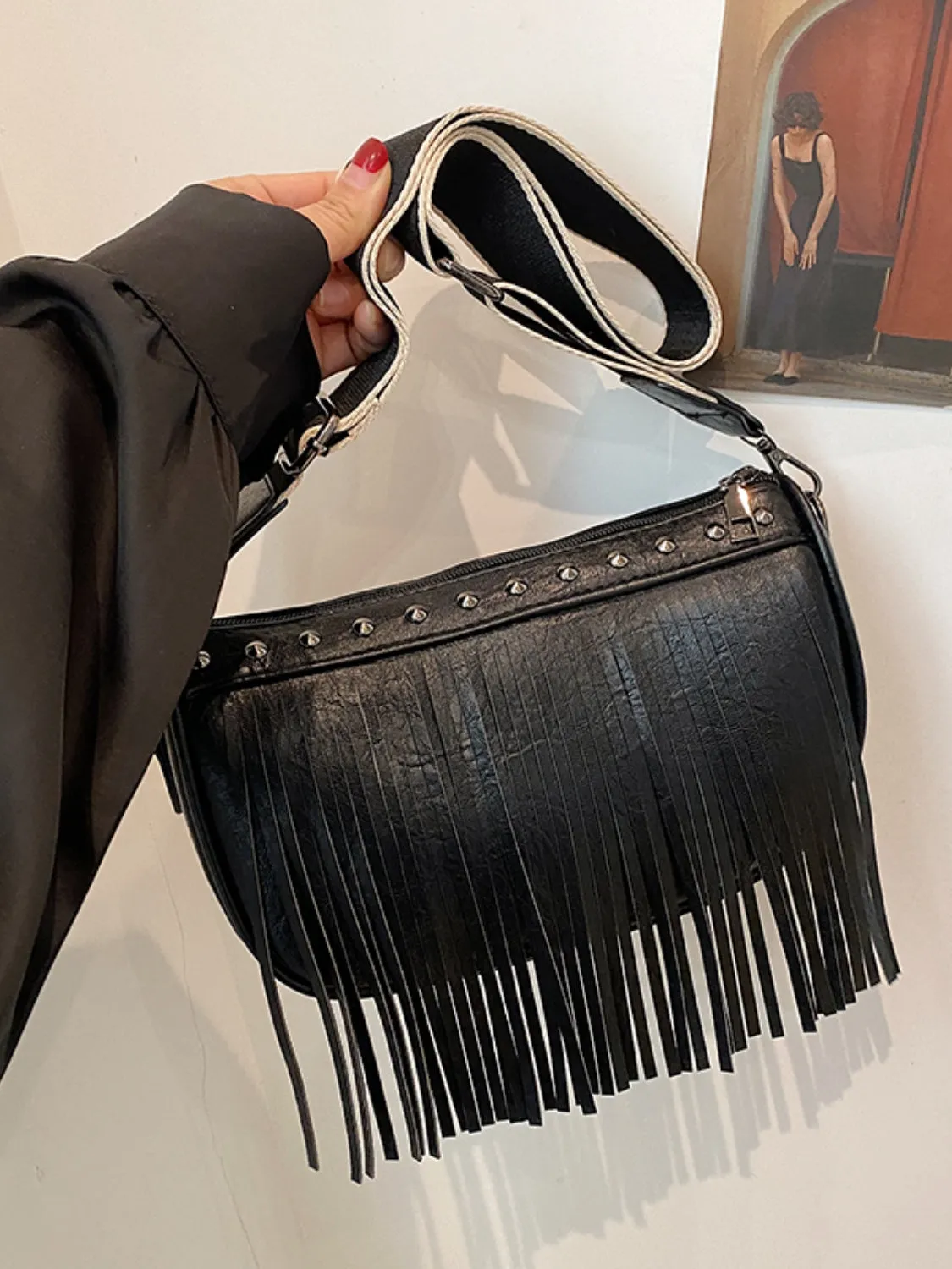 TEEK - Fringe Studded Crossbody Bag
