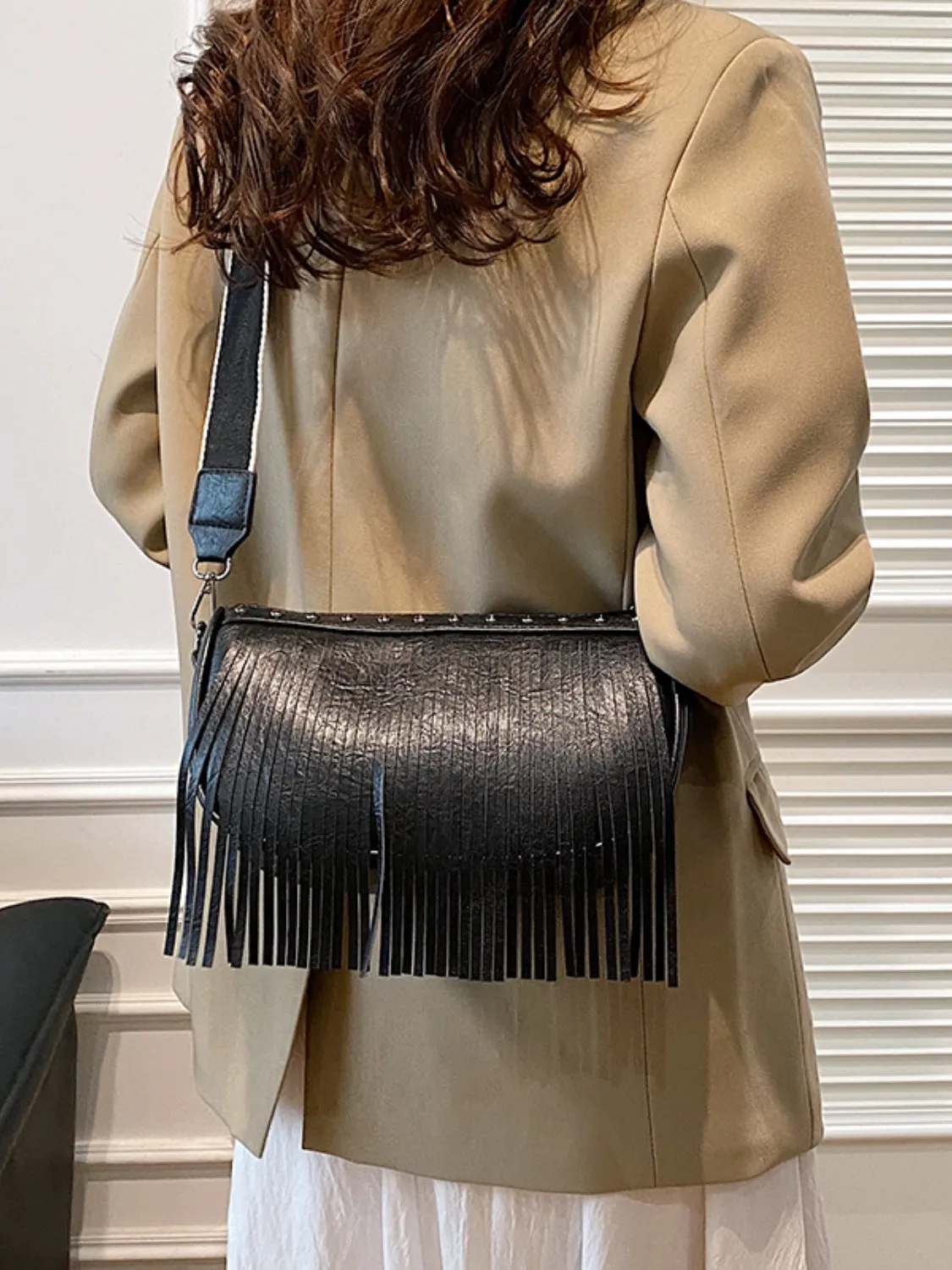 TEEK - Fringe Studded Crossbody Bag