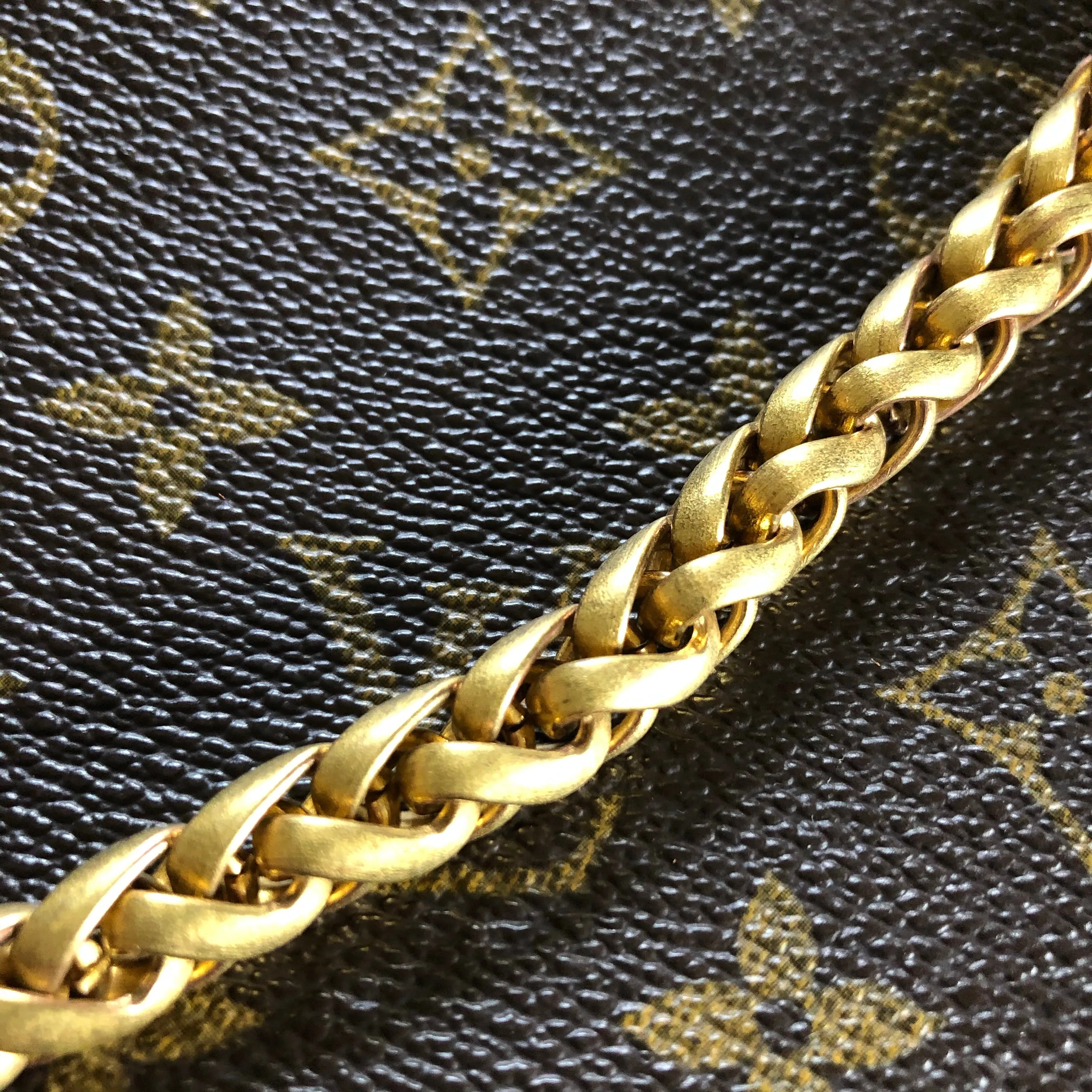 The XL Nuthatch - Vintage Monogram in Caramel Crossbody