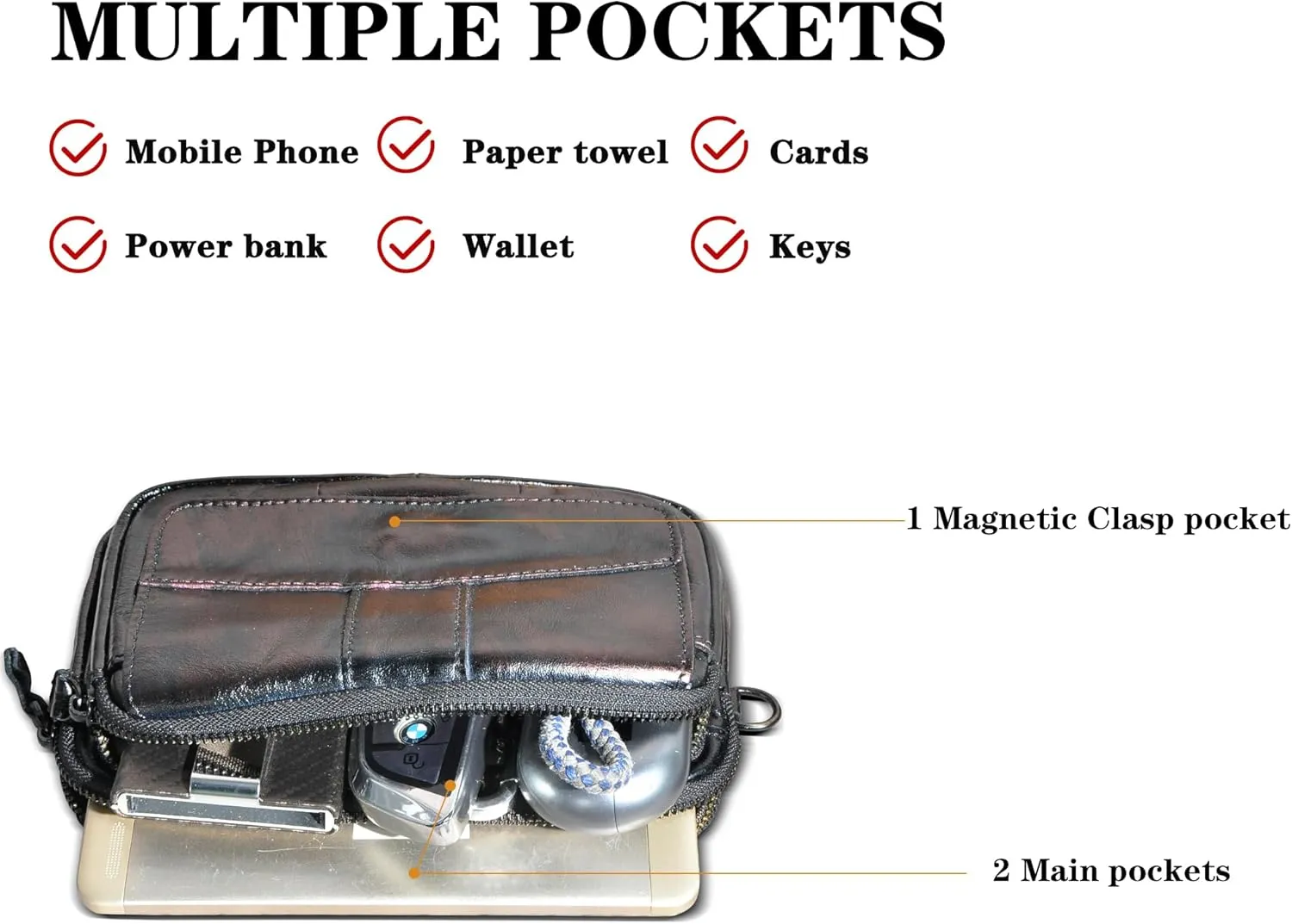 Water Resistant Canvas   Leather Hiking Riding Travel Fanny Waist Pack Small Phone Pouch For Men Women FB811-29 (100% Leather-The 341 Coffee)