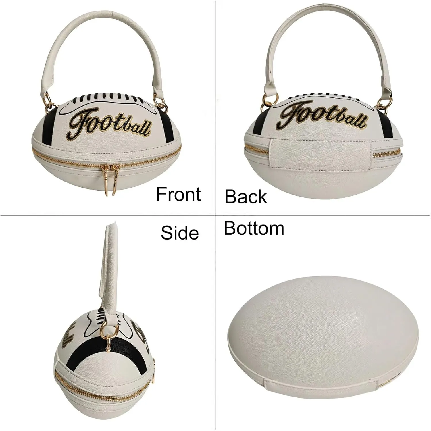 Women Football Shaped Crossbody Shoulder Bag Rugby Clutch Handbag Unique Novelty Football Purse
