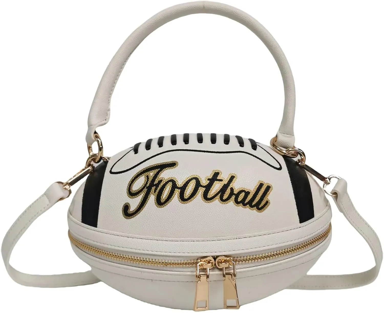 Women Football Shaped Crossbody Shoulder Bag Rugby Clutch Handbag Unique Novelty Football Purse