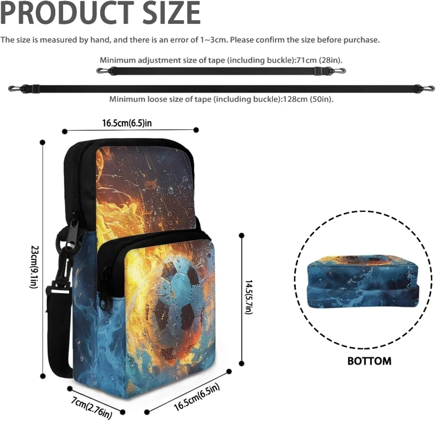 Women's 2 Layer Crossbody Bag Travel Shoulder Bag Waist Pouch Phone Purse Bags