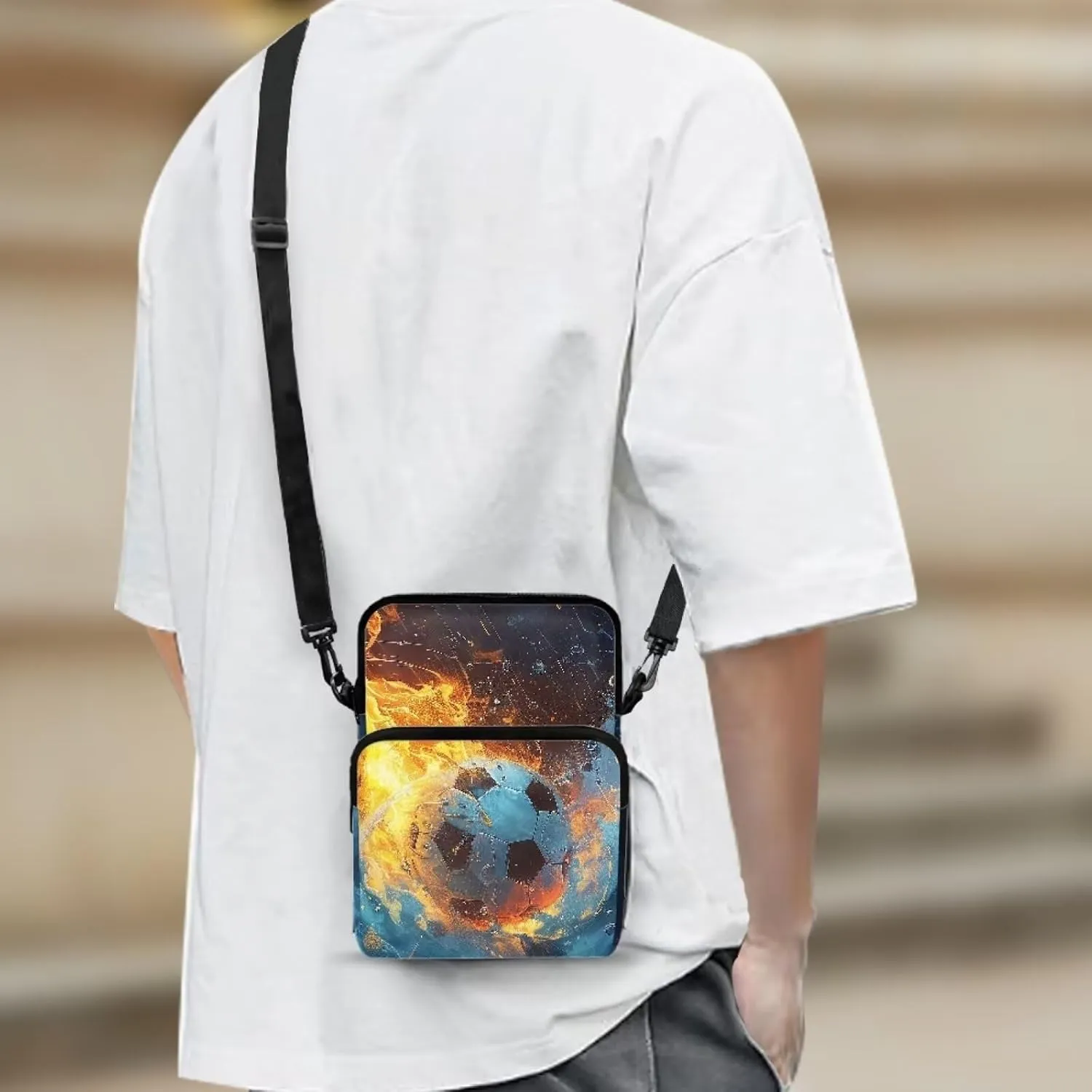 Women's 2 Layer Crossbody Bag Travel Shoulder Bag Waist Pouch Phone Purse Bags